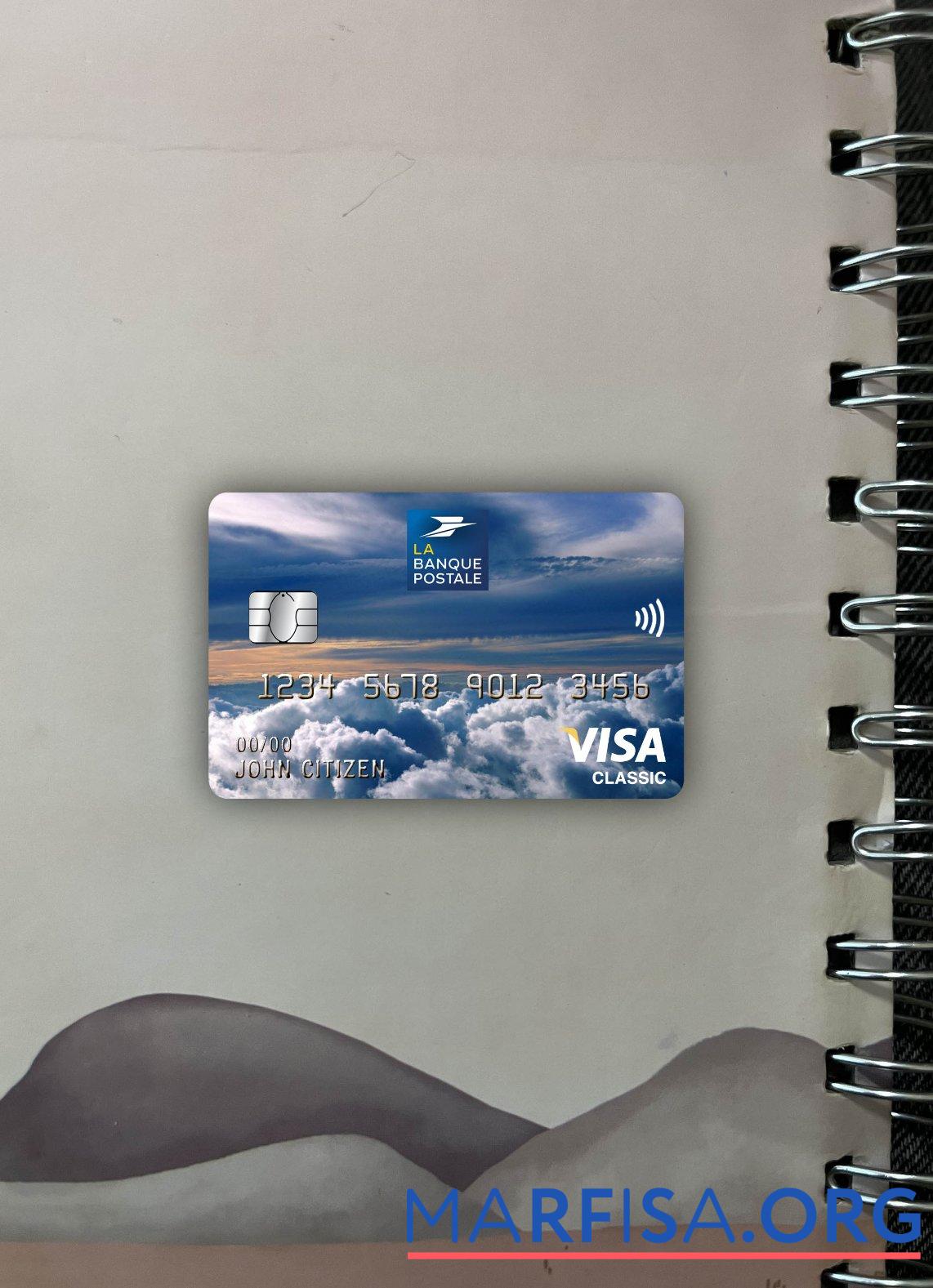 Printable France La Banque Postale bank visa classic card photolook front template